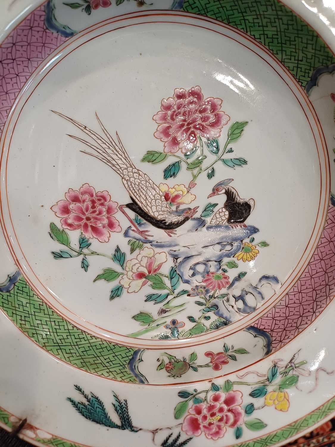 A Chinese Porcelain Bowl, Qianlong, painted in the famille rose palette with trailing peonies - Image 4 of 9