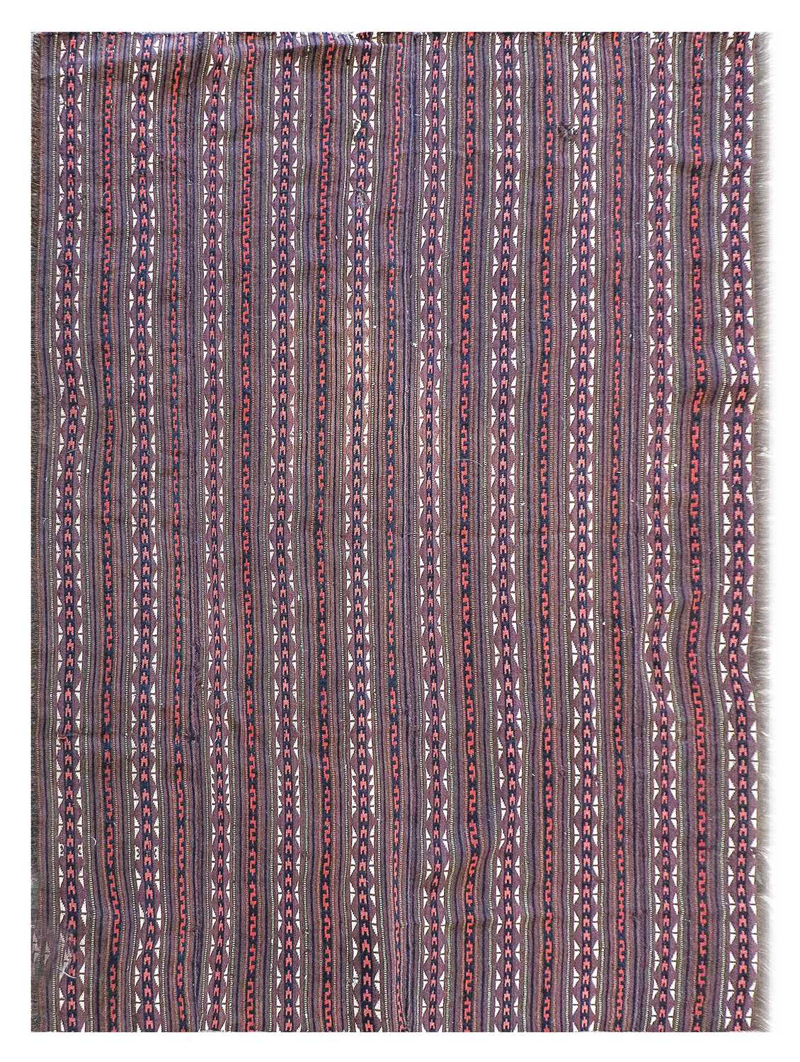 ~ Kordi Jajim North East Iran, circa 1920 The field comprised of narrow bands of geometric motifs - Image 3 of 4