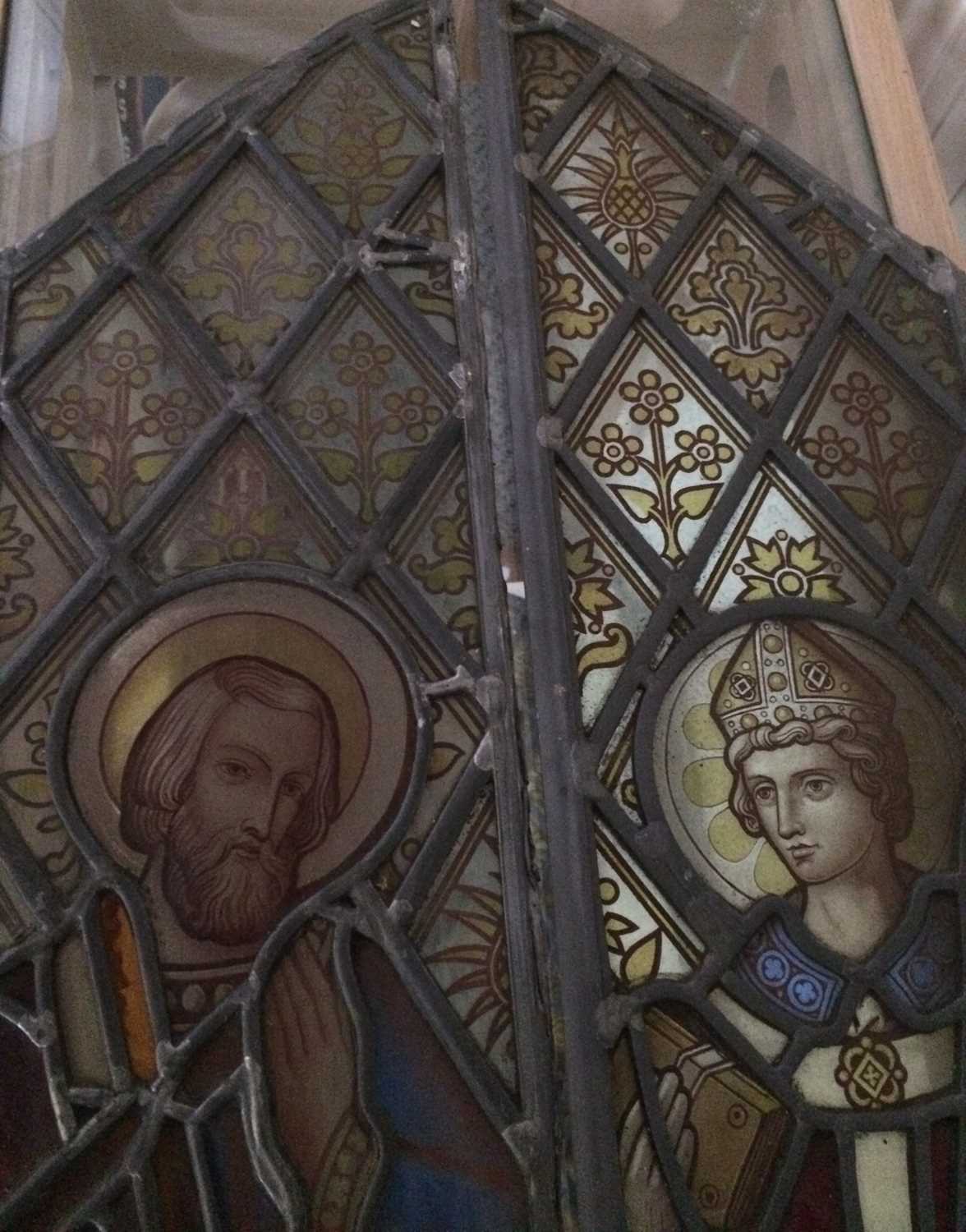 A Set of Four Victorian Stained Glass Panels, combining to form an arch, depicting St Andrew, St - Image 9 of 22