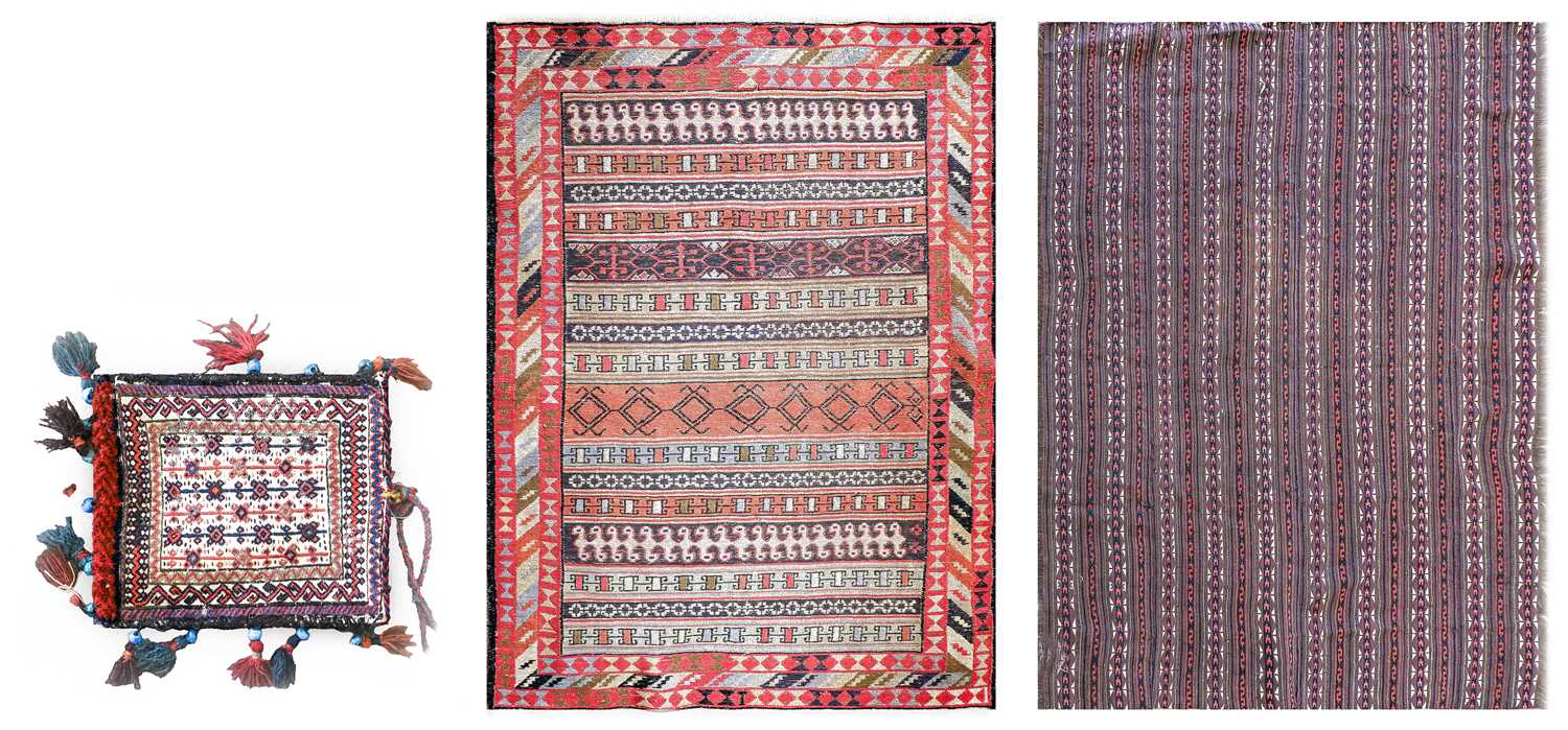 ~ Kordi Jajim North East Iran, circa 1920 The field comprised of narrow bands of geometric motifs