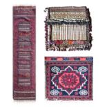 ~ Baluch Flat Woven Runner, last quarter 20th century The compartmentalised field comprised of