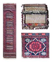 ~ Baluch Flat Woven Runner, last quarter 20th century The compartmentalised field comprised of