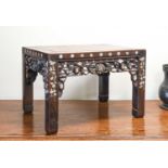 A Chinese Mother-of-Pearl-Inlaid Hardwood Low Table, 19th century, the panelled rectagular top