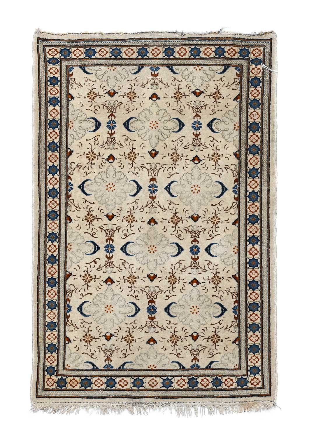 Kashan Rug Central Iran, circa 1940 The ivory field with an allover design of palmettes and vines - Image 2 of 4