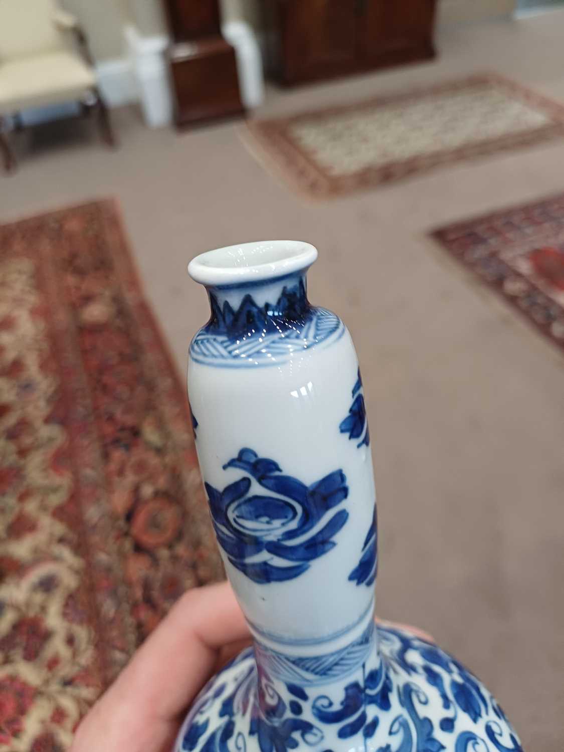 A Chinese Porcelain Bottle Vase, Chenghua reign mark but probably Kangxi, of ovoid form with - Image 5 of 10