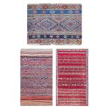 ~ Kurdish Flat Woven Rug North West Iran, circa 1930 The field comprised of polychrome bands of