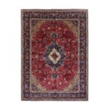 Tabriz Carpet North West Iran, circa 1970 The blood red field of flowers and vines around an