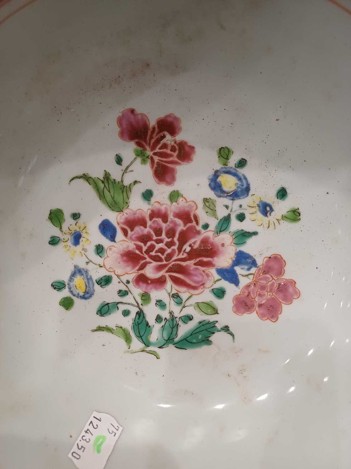 A Chinese Porcelain Bowl, Qianlong, painted in the famille rose palette with trailing peonies - Image 6 of 9