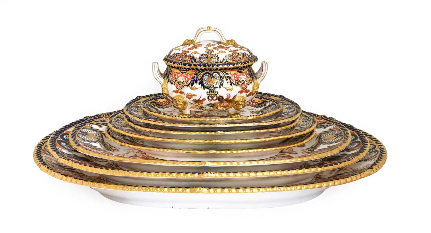A Royal Crown Derby Porcelain Dinner Service, late 19th century, decorated in the King's Imari - Image 7 of 7