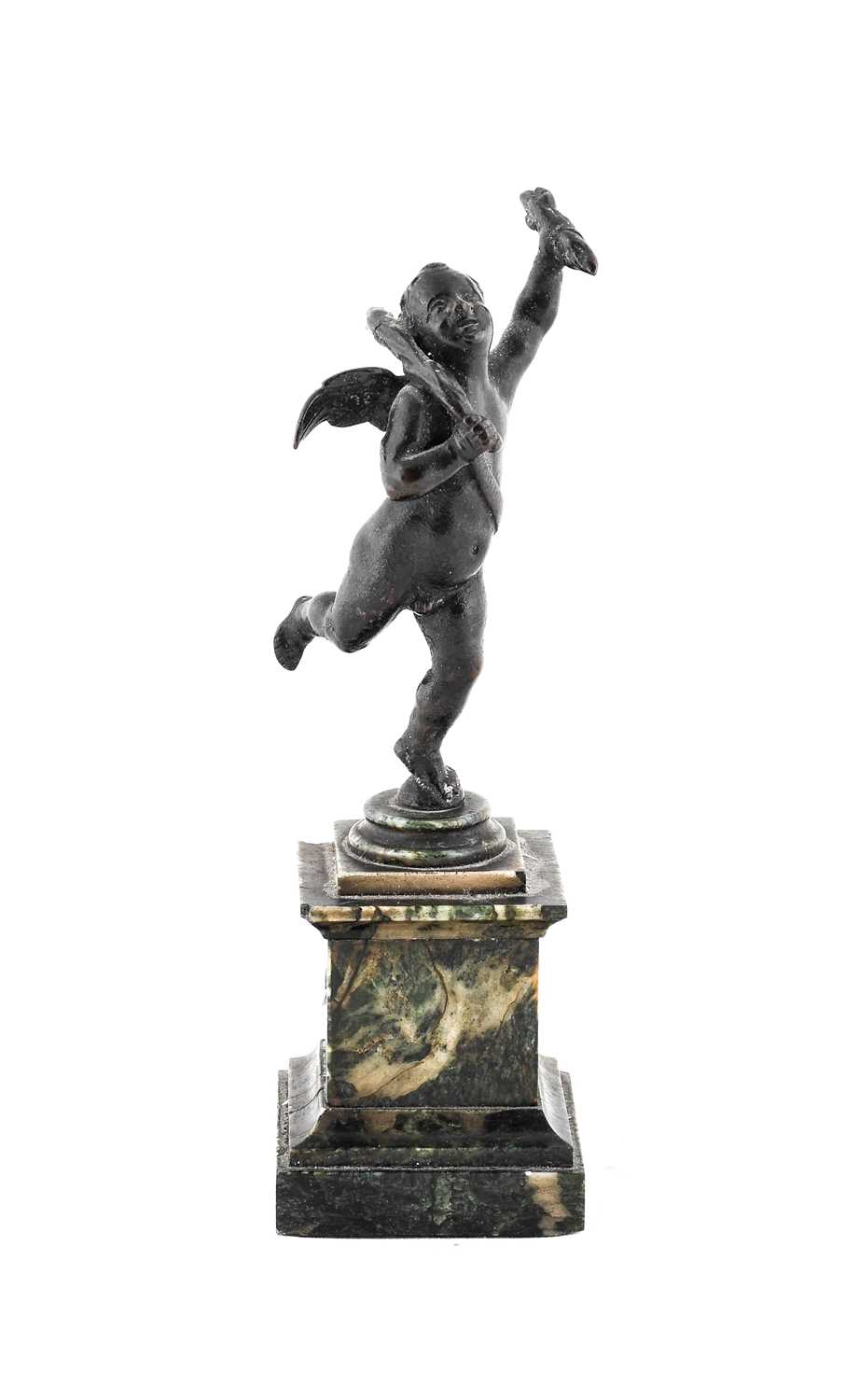After the Antique: A Bronze Figure of Eros, standing holding a lightning bolt in his raised left - Image 2 of 3