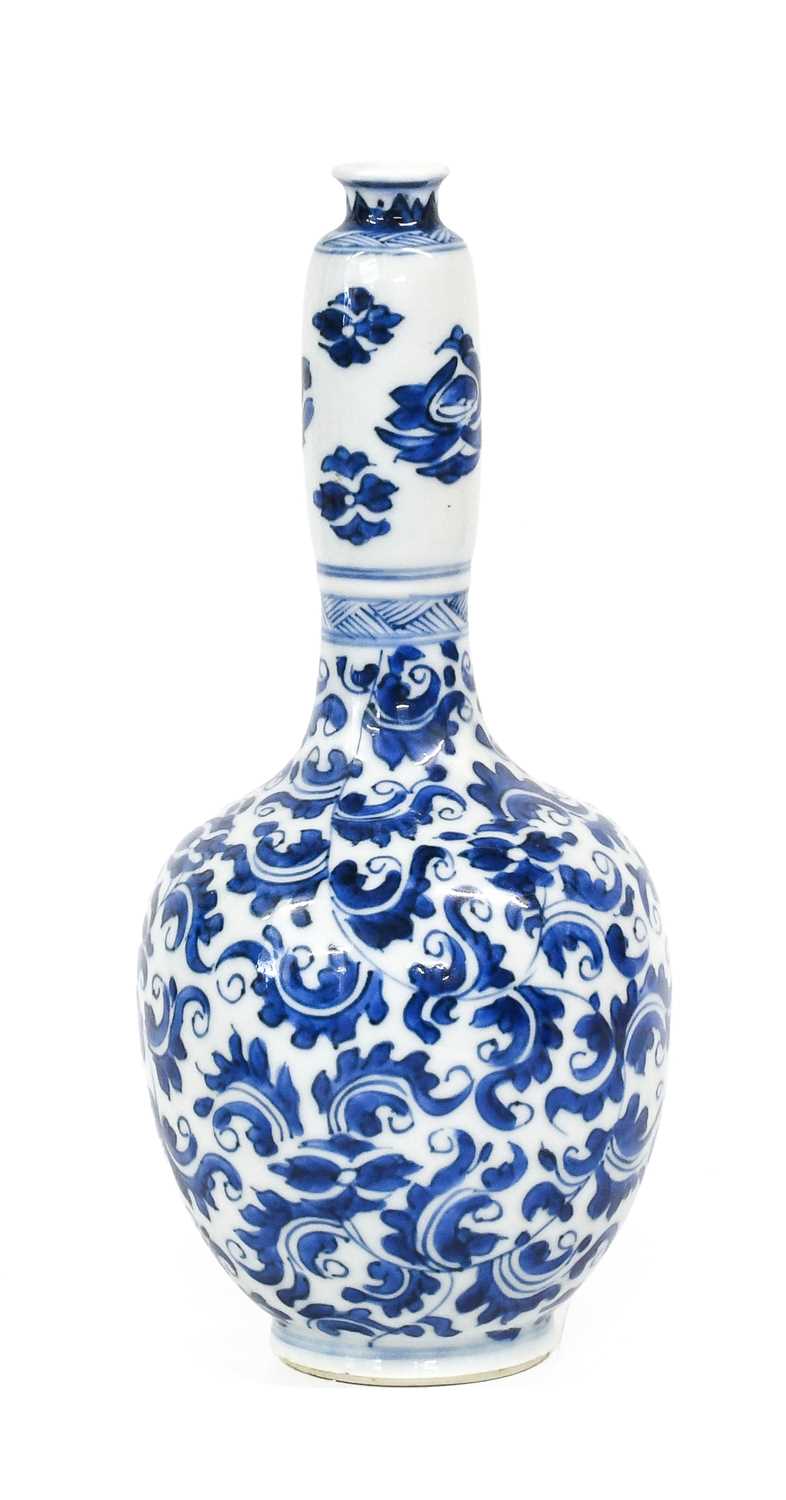 A Chinese Porcelain Bottle Vase, Chenghua reign mark but probably Kangxi, of ovoid form with