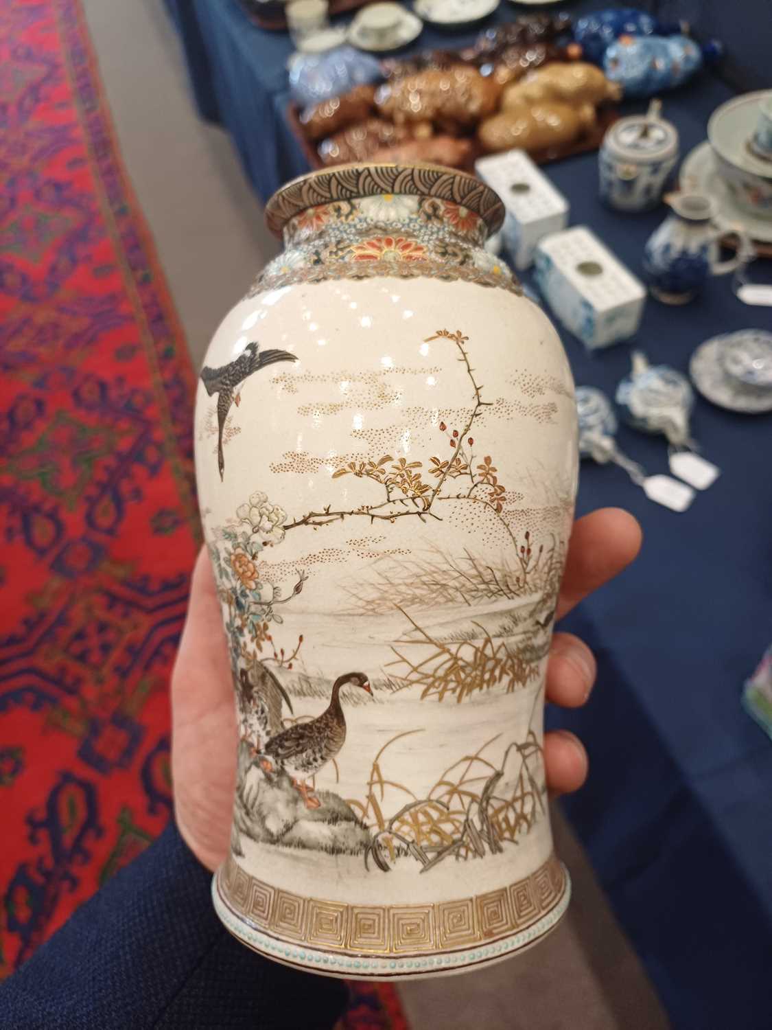 A Chinese Porcelain "Faux Bois" Bowl, 19th century, painted in red enamel with a simulated oyster - Image 15 of 18