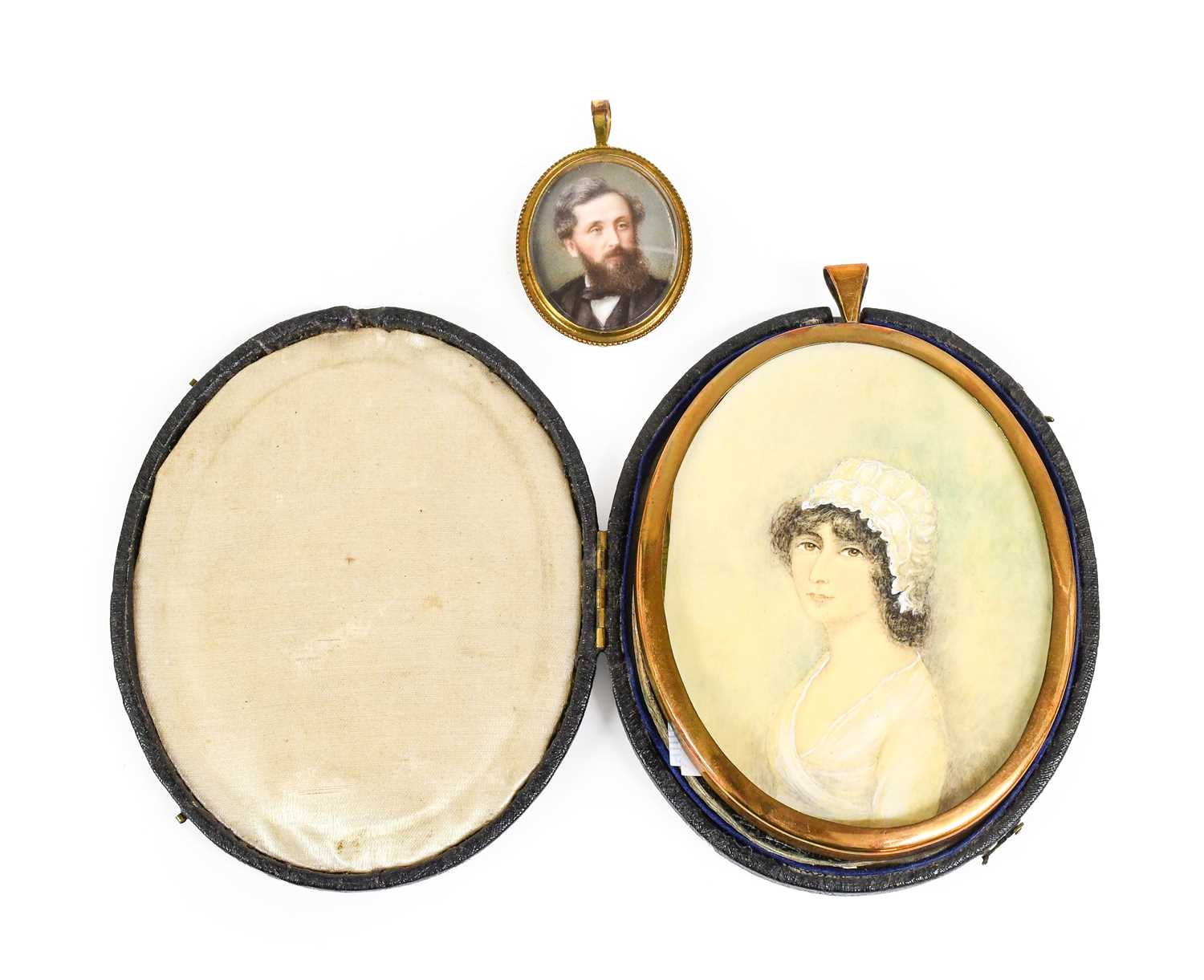 English School (mid 19th century): Miniature Portrait of a Bearded Gentleman, bust length, wearing a