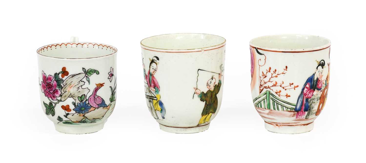 A Worcester Porcelain Coffee Cup, circa 1770, painted in the atelier of James Giles with a Chinese - Image 2 of 2