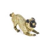 An Austrian Cold-Painted Bronze Figure of a Pug, late 19th/early 20th century, in the manner of