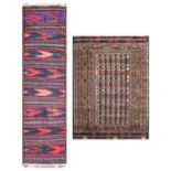 ~ Narrow Baluch Kilim Runner West Afghanistan, circa 1980 The field comprised of bands of polychrome