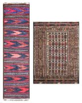 ~ Narrow Baluch Kilim Runner West Afghanistan, circa 1980 The field comprised of bands of polychrome