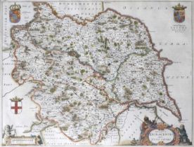 Yorkshire Map [Blaeu (Johannes)], Ducatus Eboracensis Anglice York Shire. No date [c. 1647], hand-