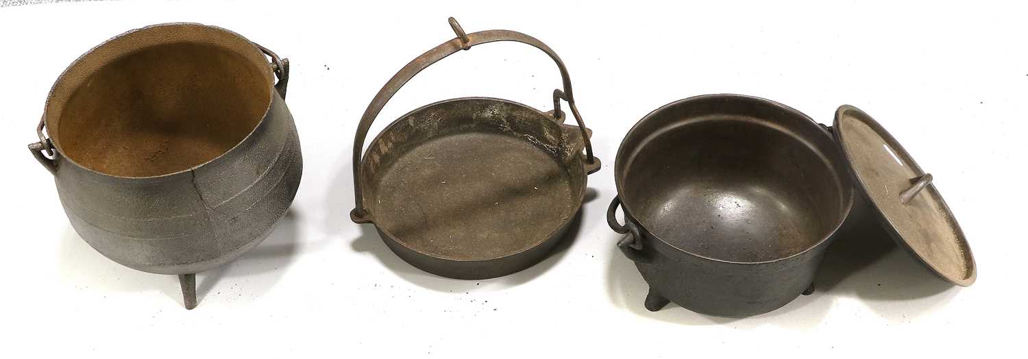 Three Mortars, including a 17th century example Two Bronze Skillets A Similar Iron Example A - Image 2 of 10