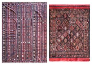 ~ Unusual Tribal Flat Weave, probably Bakhtiari West Iran, circa 1930 The field of polychrome