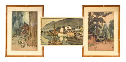 After Hiroshi Yoshida (1876-1950) 'Misty Day in Nikko' 'Way to the Kashuga Shrine' 'Tamonoura
