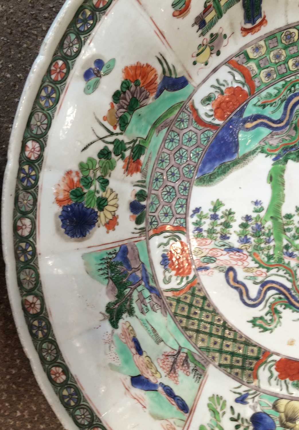 A Chinese Porcelain Dish, Kangxi, of circular form, painted in famille verte enamels with phoenix - Image 6 of 12