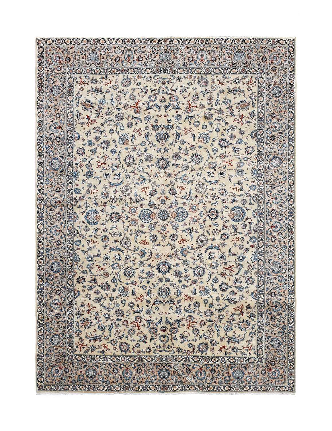 Good Kashan Carpet Central Iran, circa 1970 The ivory field with an allover design of vines and