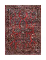 Saroukh Rug West Iran, circa 1930 The strawberry field with semi-naturalistic flowering plants
