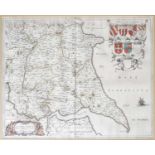 Yorkshire Maps [Blaeu (J.)], Ducatus Eboracensis Anglice Yorkshire. No date [1648], hand-coloured