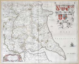 Yorkshire Maps [Blaeu (J.)], Ducatus Eboracensis Anglice Yorkshire. No date [1648], hand-coloured