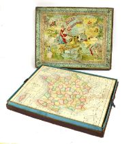 An Atlas Geographique Puzzle Set, comprising seven jigsaw puzzles with coloured engraved maps