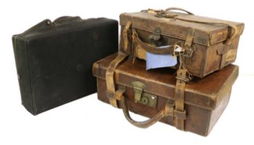 An Army & Navy CSL Leather Cartridge Case, the top initialled TGD (Thomas Gilbert Dugdale), the