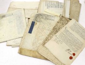 Saffordshire Documents A small collection of vellum and paper documents relating to Staffordshire,