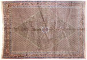 Moud Carpet East Iran, circa 1970 The stepped lozenge field with central medallion framed by