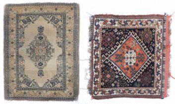 ^ Tabriz Haji Jallili Rug North West Iran, circa 1900 The plain wheat field centred by a boteh