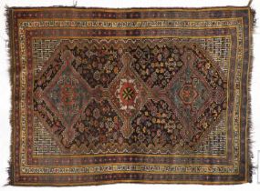 Khamseh Rug South West Iran, circa 1900 The field richly decorated with tribal and zoomorphic motifs