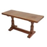 Workshop of Robert Mouseman Thompson (Kilburn): An English Oak 3ft Refectory Coffee Table, the