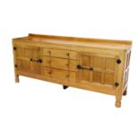 Workshop of Robert Mouseman Thompson (Kilburn): An English Oak 6ft Sideboard, 1969, with raised