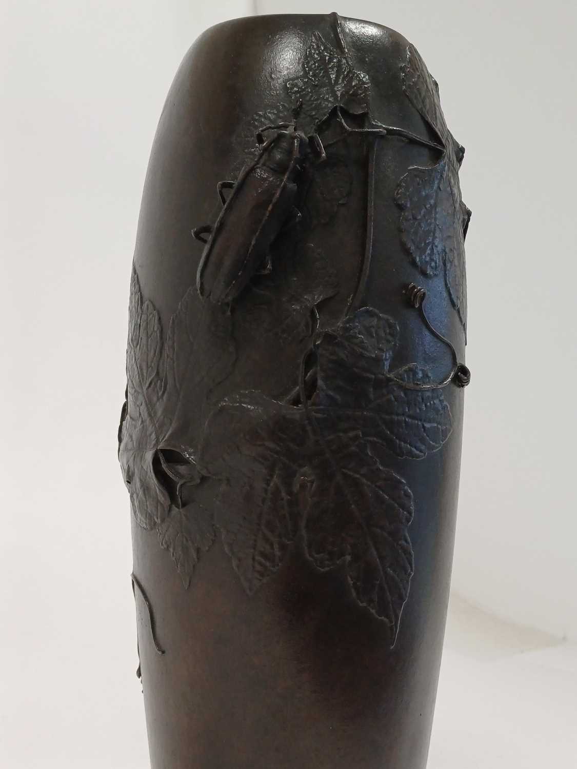 Hugo Elmqvist (Swedish, 1862-1930): An Art Nouveau Patinated Bronze Vase, cast with a protruding - Image 16 of 24