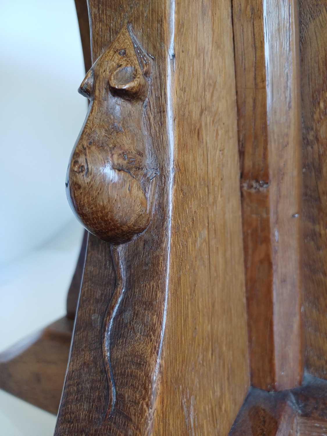 Robert Mouseman Thompson (1876-1955): A Burr Oak Octagonal Coffee Table, 1930s, with mouse tails - Image 9 of 16