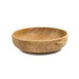 Workshop of Robert Mouseman Thompson (Kilburn): An English Oak Fruit Bowl, with carved mouse