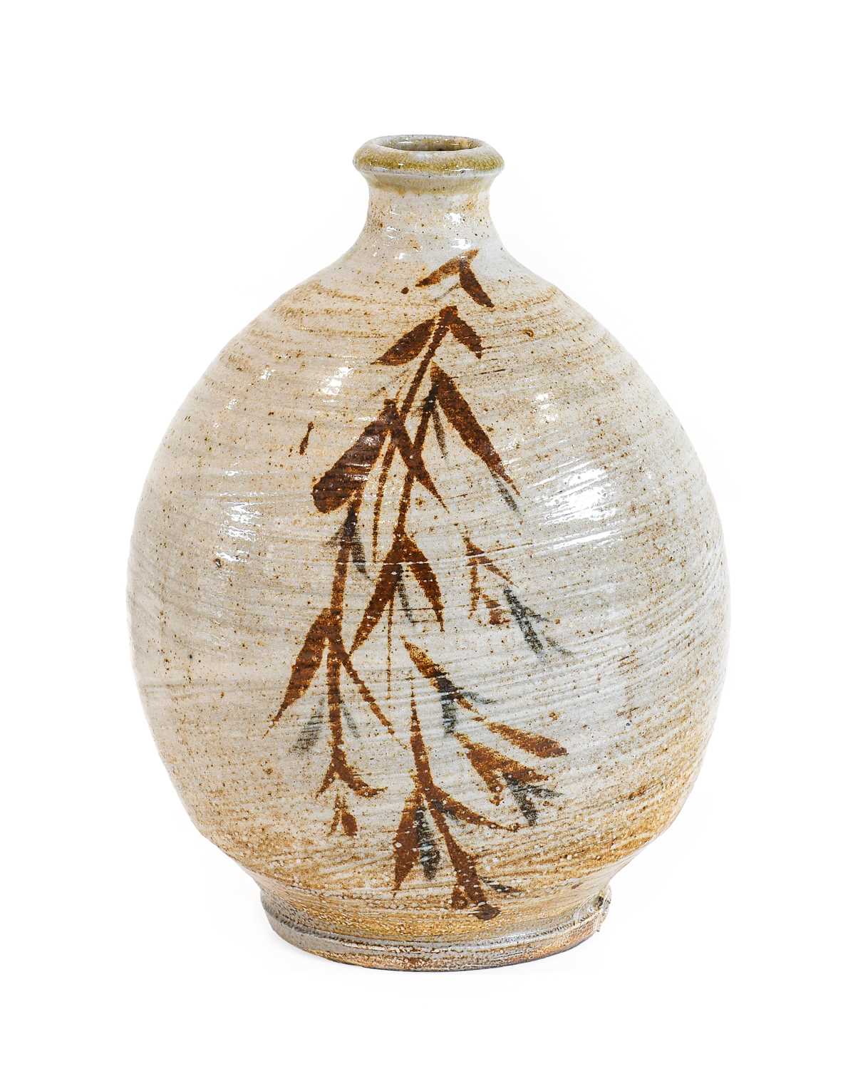 Philip (Phil) Marston Rogers (1951-2020): A Stoneware Ovoid Bottle Vase, with tenmoku glaze