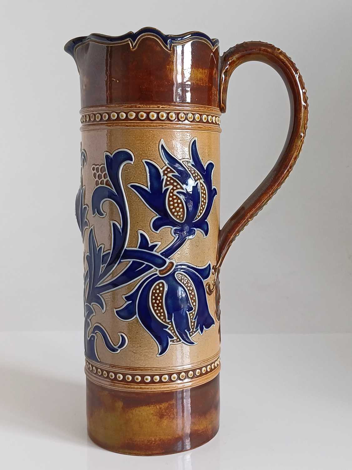 A Royal Doulton Art Union of London Stoneware Jug, by Mark V Marshall, with a shaped rim, - Image 3 of 33