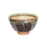 Richard Batterham (1936-2021): A Cut-Sided Stoneware Bowl, ash glazed to interior, the exterior