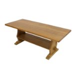 Lizardman: Martin Dutton (1921-2009): An English Oak 4ft Rectangular Coffee Table, the flat top on