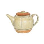 Richard Batterham (1936-2021): A Stoneware Teapot and Cover, green ash glaze, unmarked, 16cm high