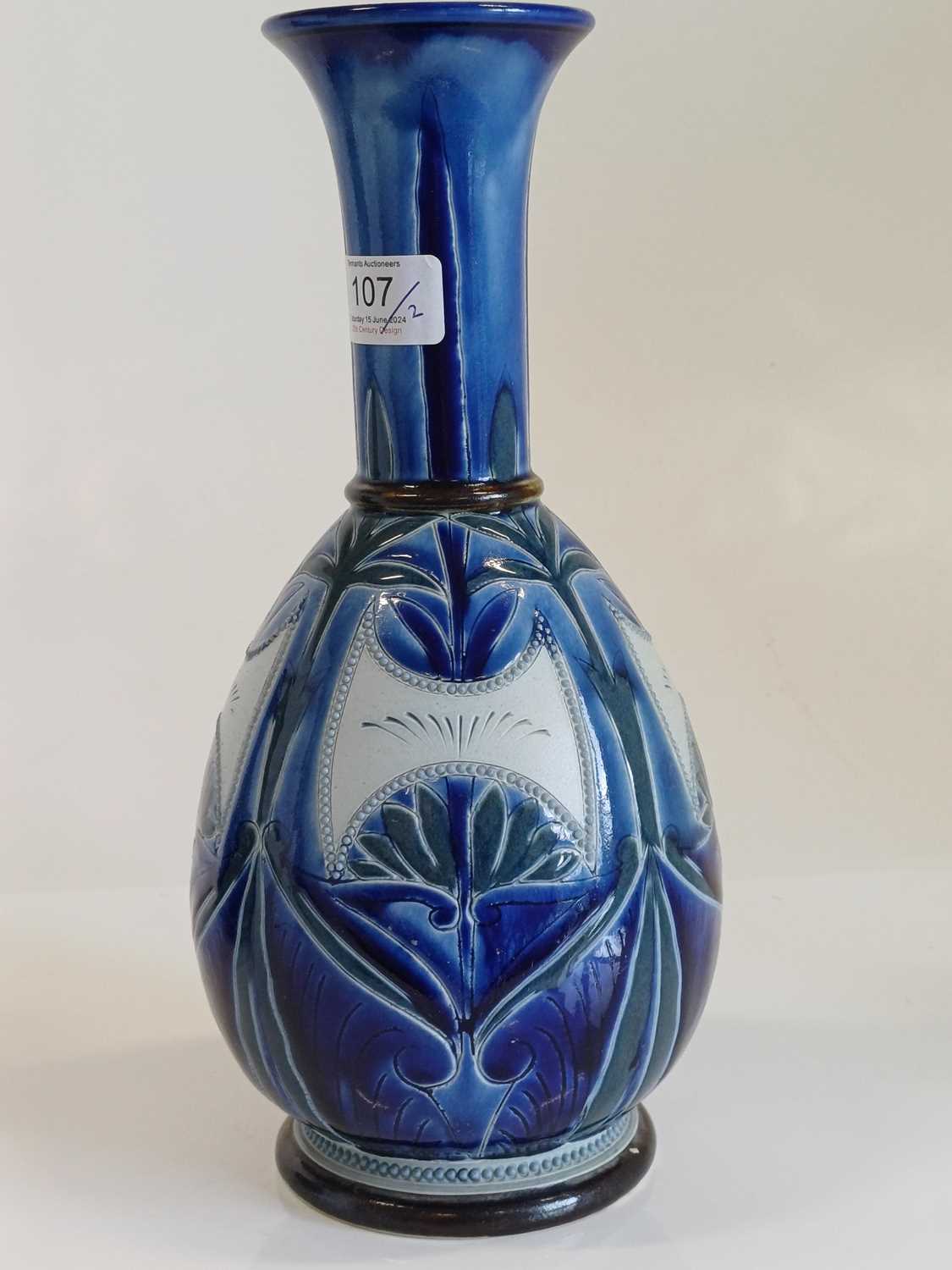 Frank A Butler (active 1872-1911): A Doulton Lambeth Stoneware Vase, incised decoration, in tones of - Image 6 of 16