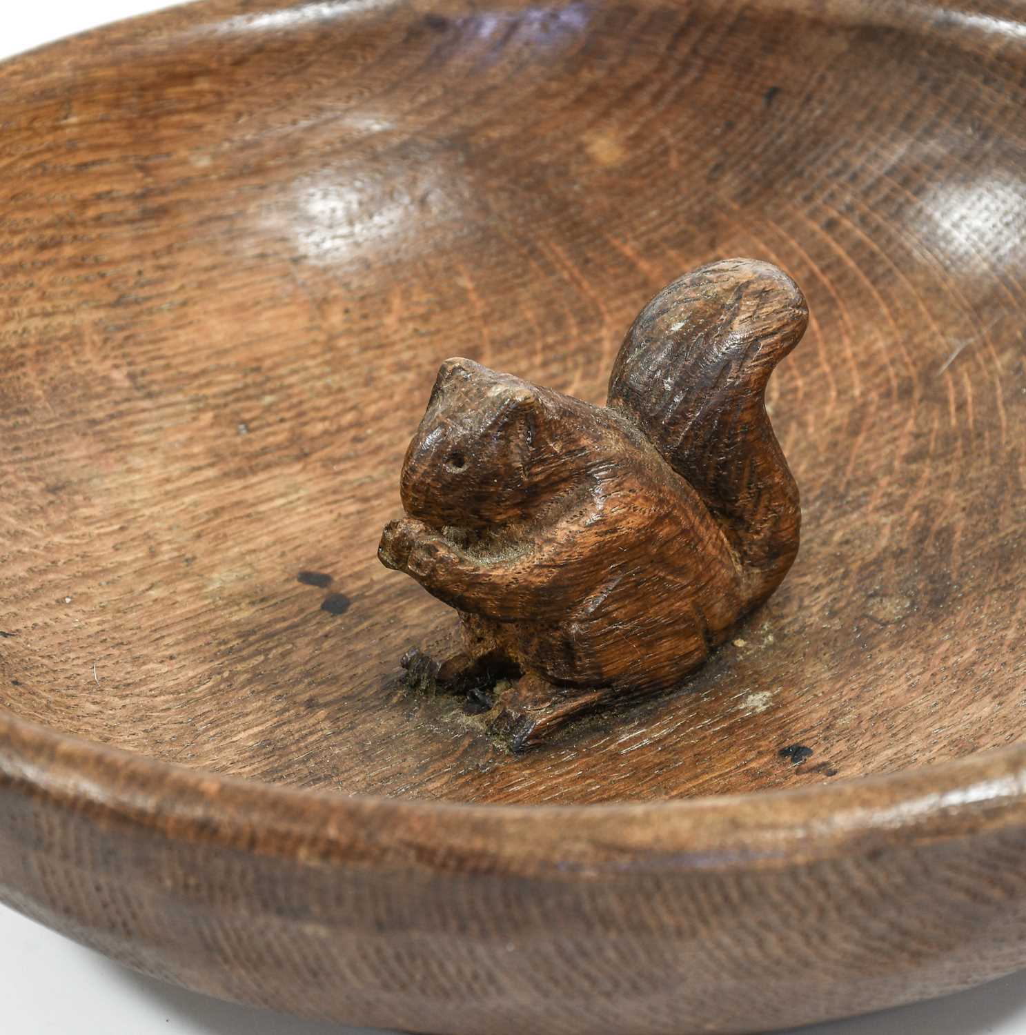 Squirrelman: Wilfrid Hutchinson (1936-2013) (Husthwaite): An English Oak Fruit Bowl, tooled interior - Image 2 of 2