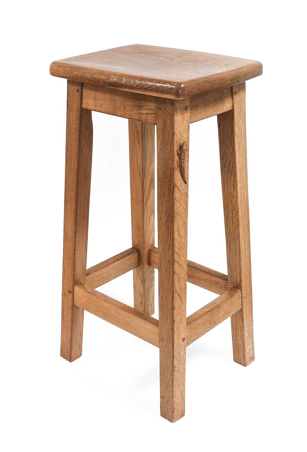 Lizardman: Derek Slater (b.1945) (Easingwold): A Pair of Oak Bar Stools, 1983, with rectangular - Image 3 of 4