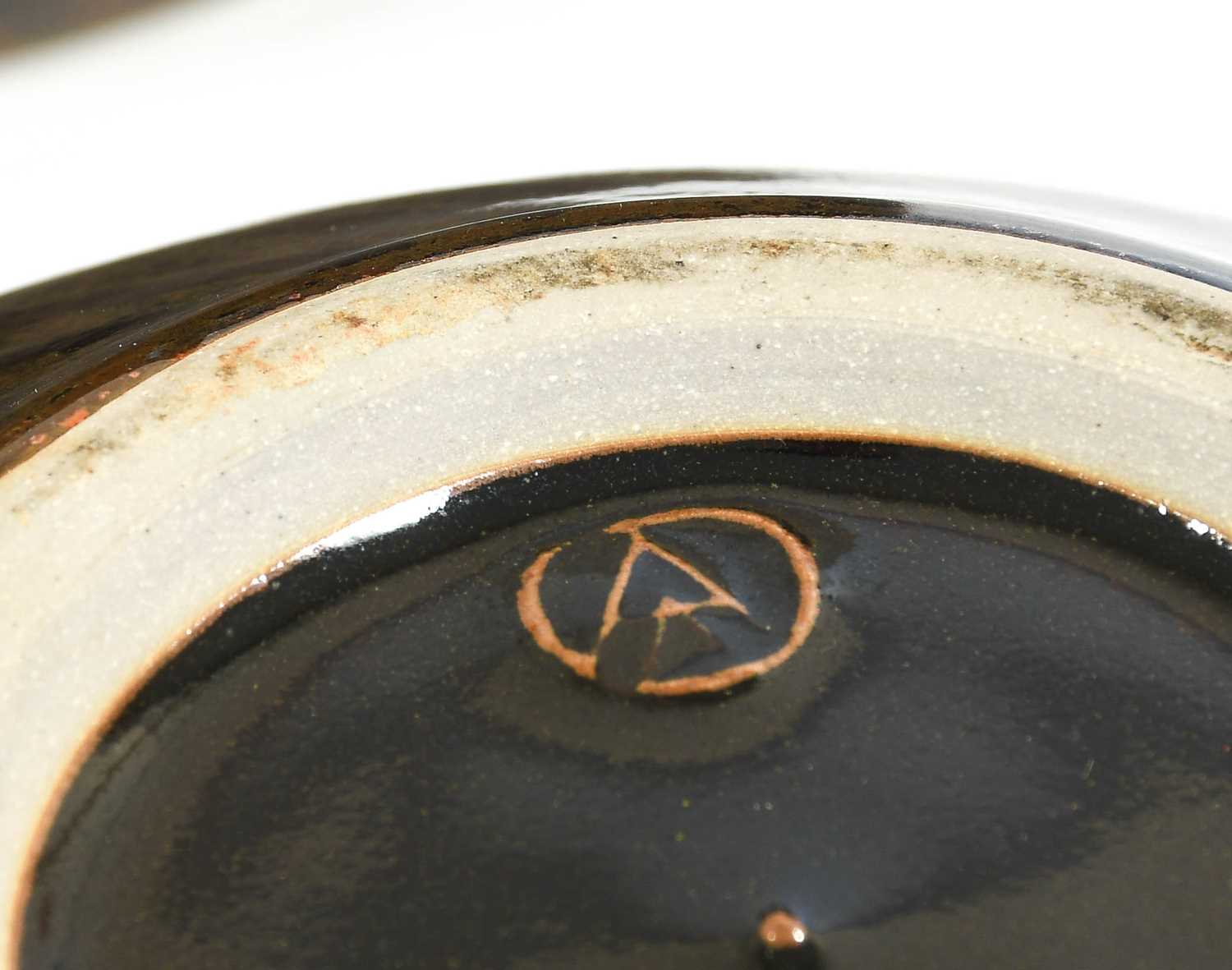 Andrew Crouch (b.1955): A Stoneware Bowl, covered in a tenmoku glaze impressed AC seal mark, 37cm - Image 2 of 4